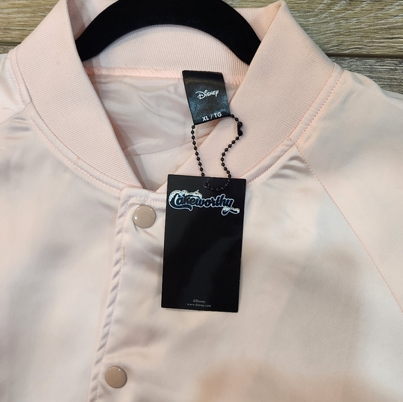 Disney Cakeworthy Marie Pink Bomber Jacket with Cat Graphic and Quote Size Xl - Picture 4 of 5